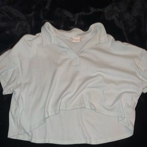 Altar'd State pale green cropped polo